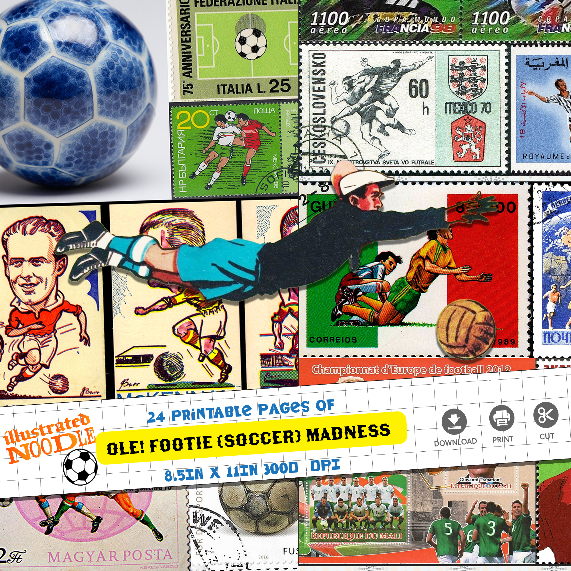 ILLUSTRATED NOODLE: World Cup Collage Kit - GOAL!