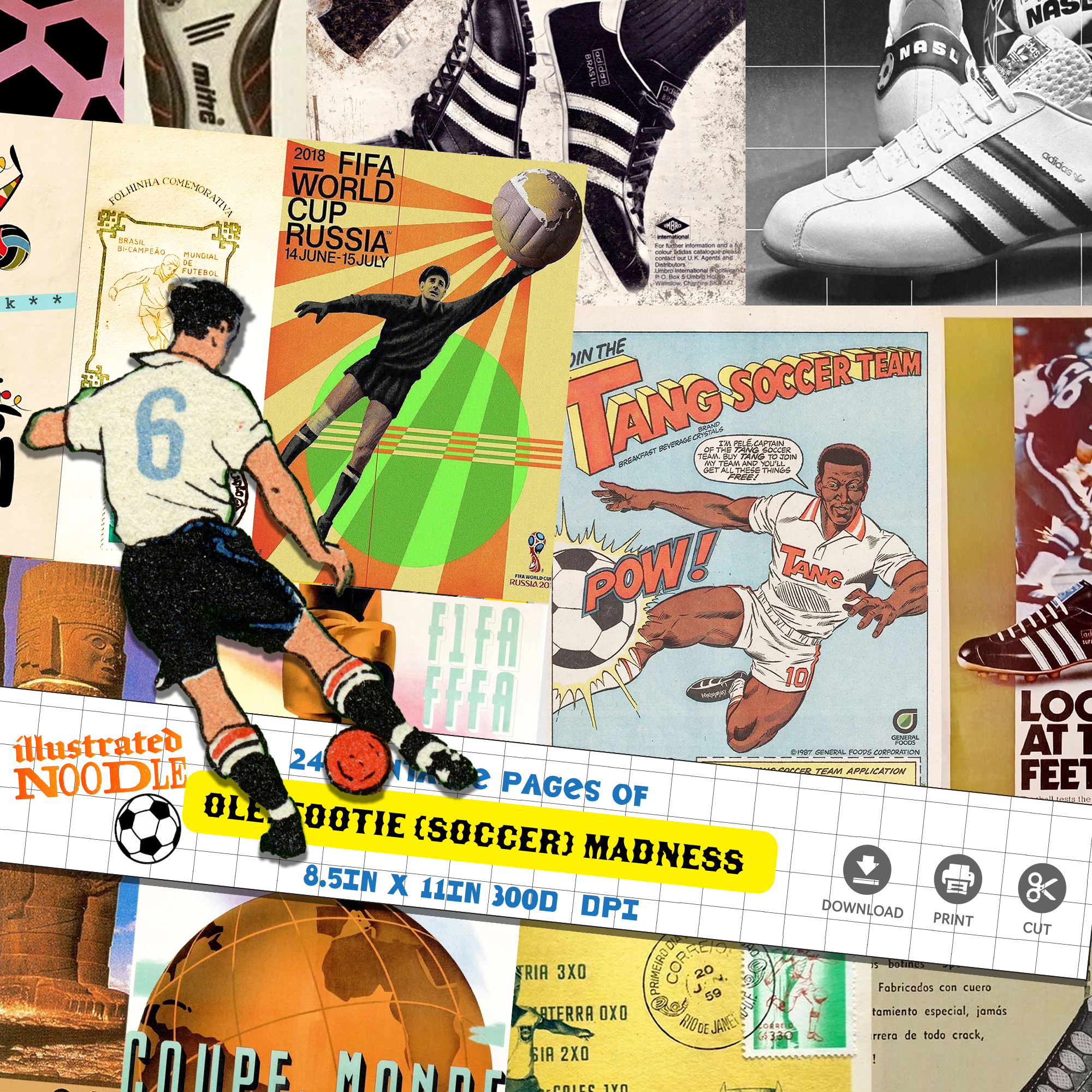 ILLUSTRATED NOODLE: World Cup Collage Kit - GOAL!