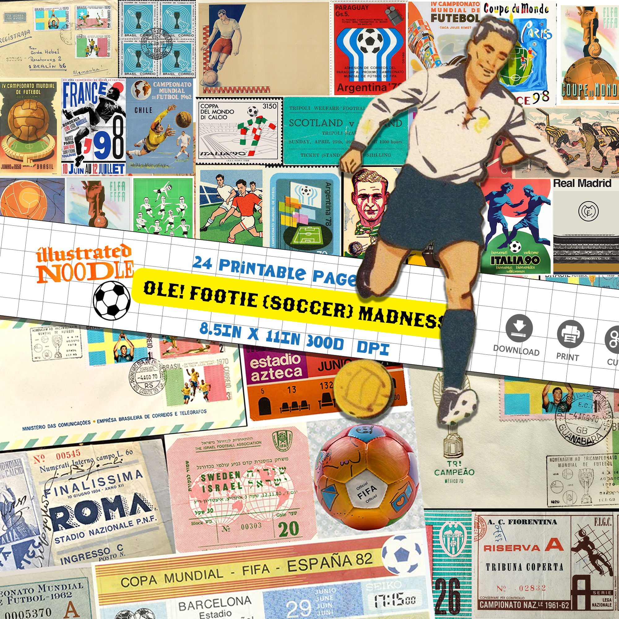 ILLUSTRATED NOODLE: World Cup Collage Kit - GOAL!