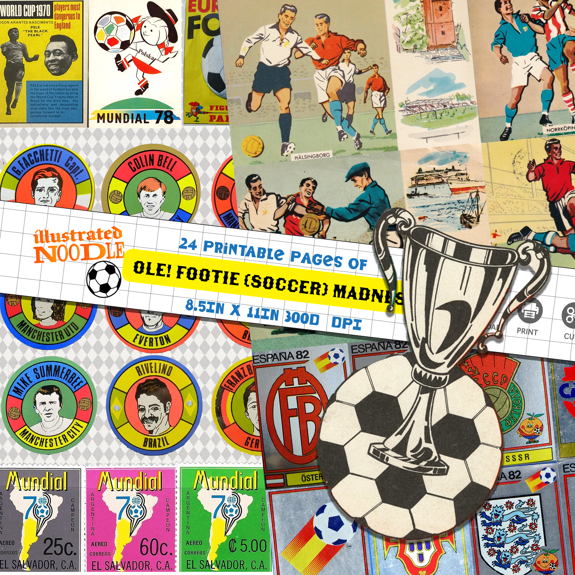 ILLUSTRATED NOODLE: World Cup Collage Kit - GOAL!