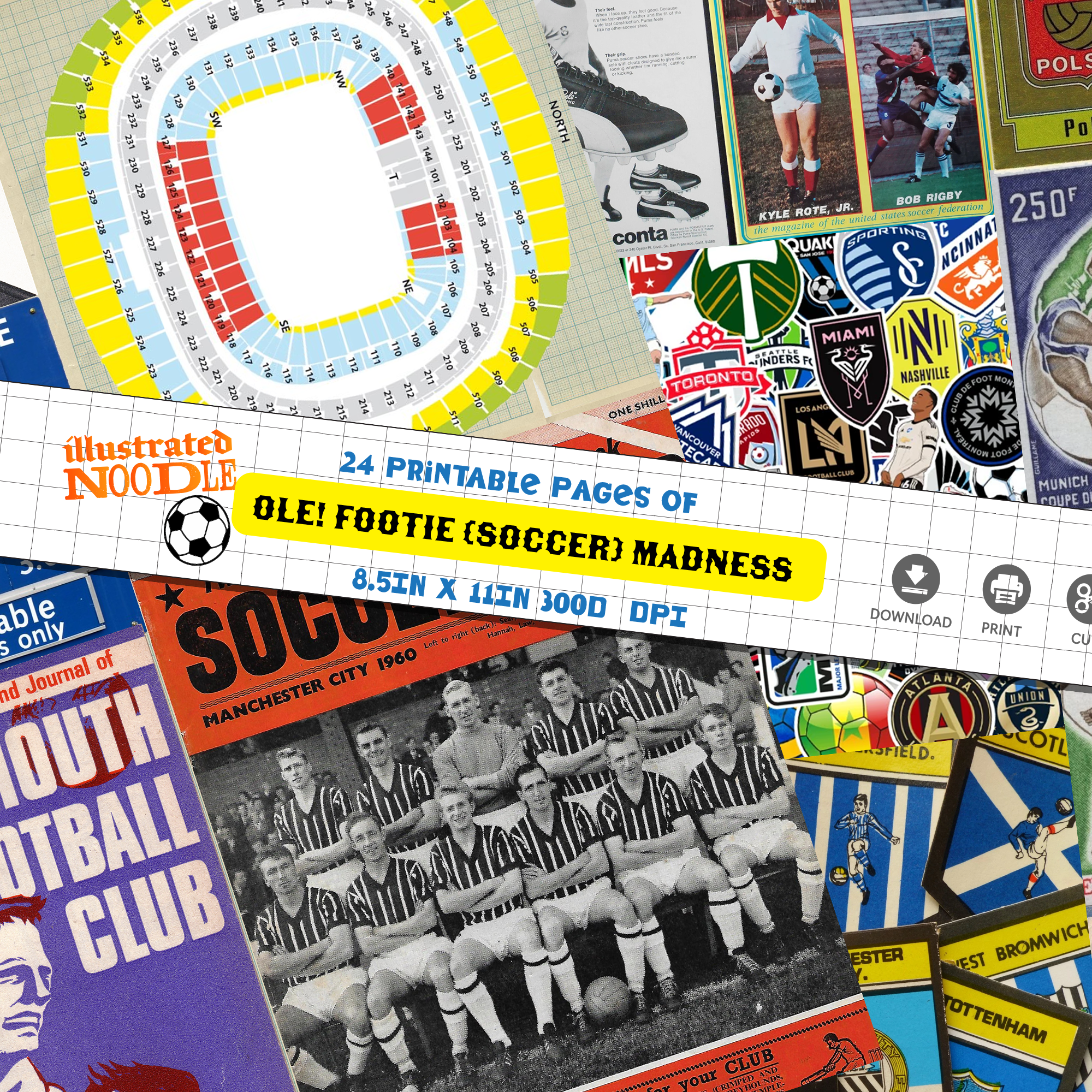 ILLUSTRATED NOODLE: World Cup Collage Kit - GOAL!